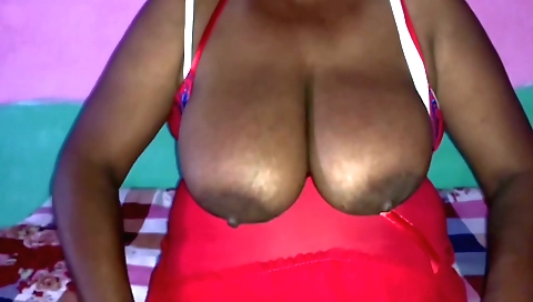 Sexy brunette with big boobs and a big black pussy playing