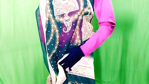 Indian girl plays with her boyfriend and stepsister's penis