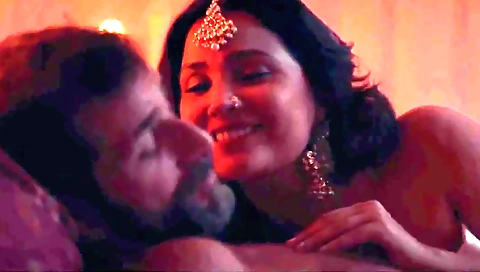 Sexy brunette milf gives a nice hot kiss in couple of scenes