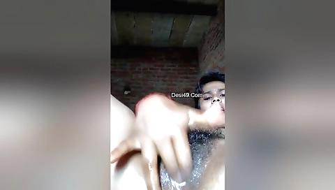 Busty amateur hirsute beauty finger her pussy on web cam