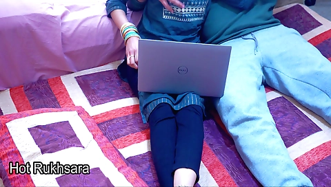 Indian brunette wife gets her lover's dick in her mouth