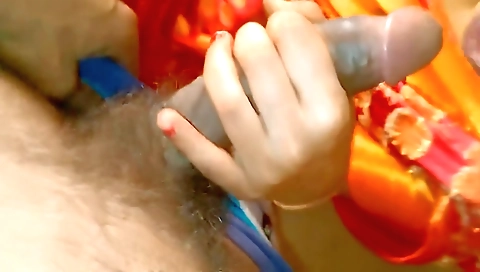 Indian hotties handjob and creampie from her husband
