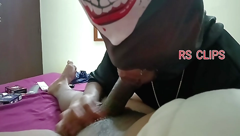 hairy aunty riding her boyfriend in her room in deep throating