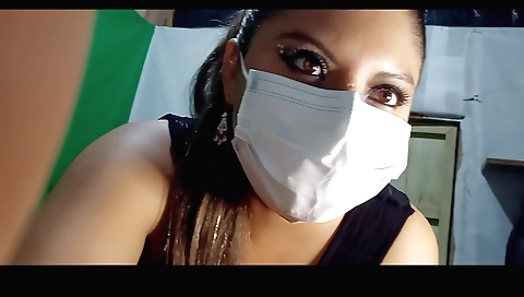 Busty stepsister with large tits models on solo webcam video