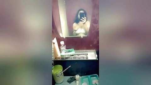 Beautiful big boobs brunette 18+ girl in solo video