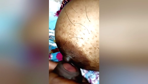 Big tits and big booty amateur brunette getting cum on her