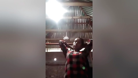 Sexy brunette shows her boobs and ass  in her underwear