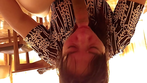 Indian brunette with a nice body sucks and plays with a dick