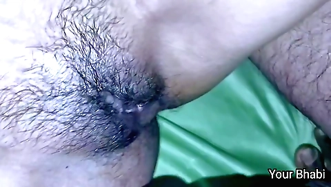 Indian girl on top of her husband on the couch in pov