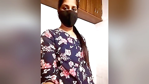 Sexy brunette girl with a gorgeous face makes her pussy wet