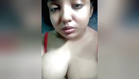 Busty Indian brunette naked and hairy in amateur porn