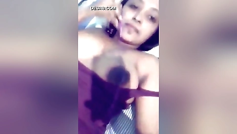 Indian hairy brunette shows her big boobs and pussy