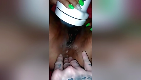 Big booty brunette is getting filled with semen on webcam