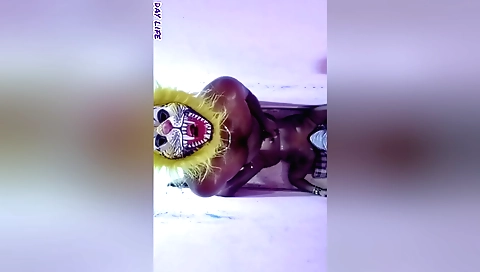 Brunette babe gives her pussy a massage to have an easy sex