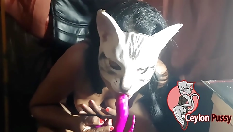 Brunette with a juicy snatch is fucking in the middle of the night