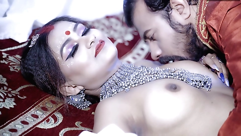 Hot brunette 18+ with small ass is having threesome