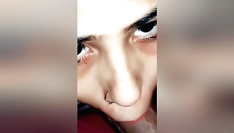 Indian brunette getting rammed in her mouth and anus