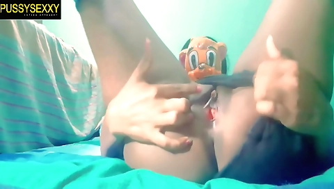 Sexy amateur teen shows off her body in front of webcam