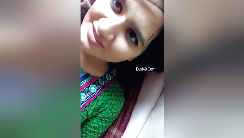 Sexy brunette babe with small tits gives blowjob to her lover