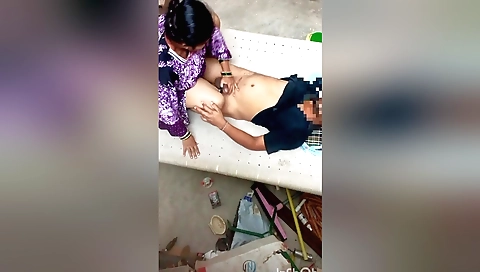 Chubby mature chick fucked on the bed in her private room