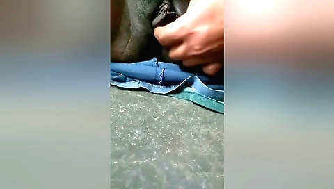 Horny babe is naked in the quiet relaxed and showing pussy