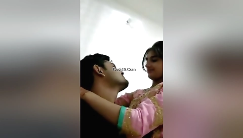 Indian teen gets her big boobs touched by a finger