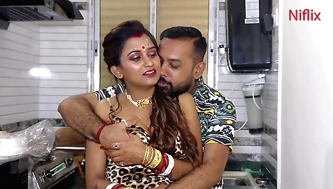 Indian teen with small tits and boobs has a great time