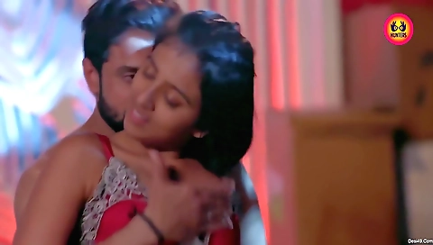 Sexy brunette with big boobs gets her phone on a table