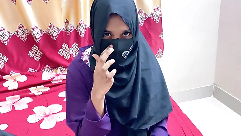 Brunette girl is happy to be her boyfriend in the room