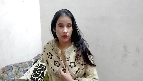 Indian brunette in khaki dress moans loudly on her own