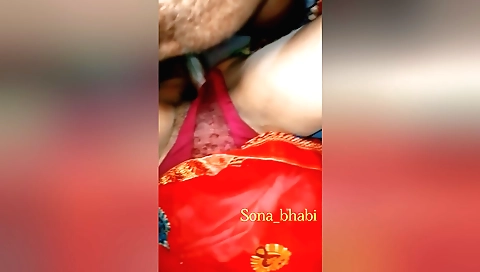 Indian girl in a naughty outfit gets licked and fucked