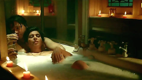 Sexy brunette with big boobs and a sexy body was so horny