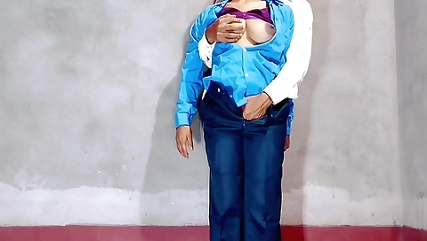 Indian brunette fucked in the office in the office