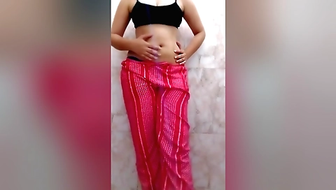 Sexy blonde step-sister with a shaved pussy in a bikini