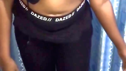 Hot brunette with a sexy dress is making out on her webcam