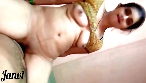 Indian brunette is fucked in her pussy and butt by stepbro