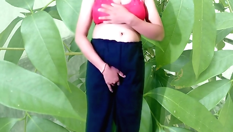 Indian girl in a sexy outfit masturbating in a solo video