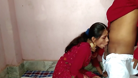 Indian brunette with a big natural tits gets a deepthroat blowjob