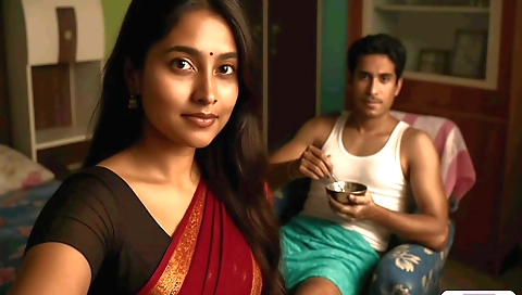 Horny brunette gets married to a handsome guy outdoors