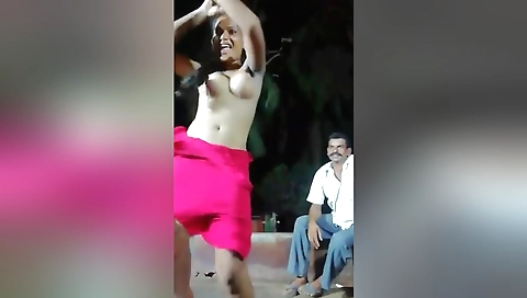 Sexy indian girl dancing solo outside after a rain