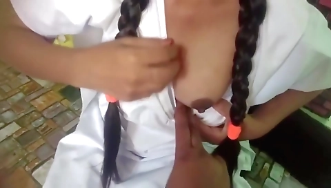 Schoolgirl sex with her schoolmate in the classroom