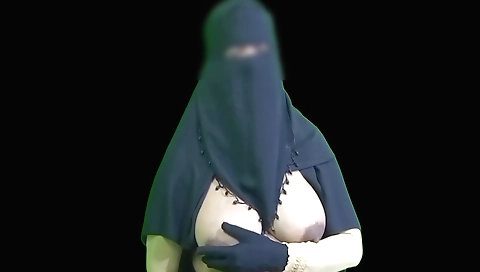 Indian housewife in lingerie touches her body in bed