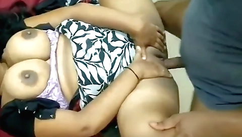 Indian teen plays with her big tits and plays with her pussy