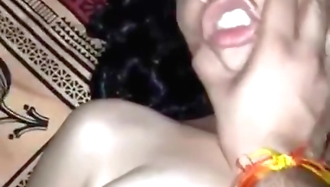 Indian slut takes a big cock in her tight hole and gets hard