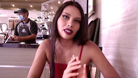 Sexy brunette making herself nude in the amateur porn video