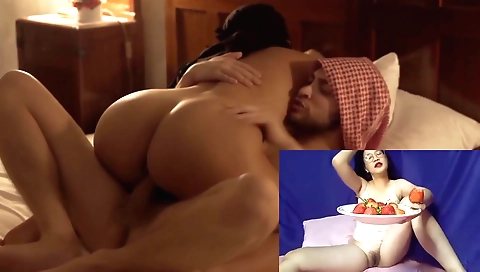 I'm showing her ass with a huge dildo to show it off