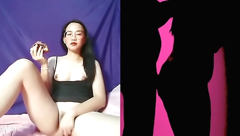 Indian brunette in white dress masturbating on the webcam