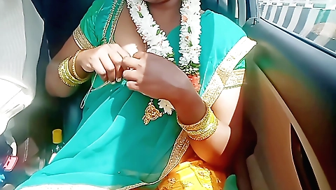 Blonde girl with a sexy body is having sex in the car