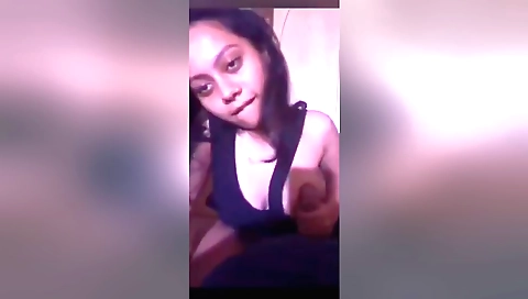 Indian brunette with perfect body gives handjob pov