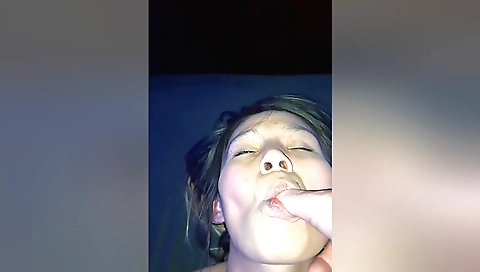 A blonde with nice tits and small boobs enjoys sex